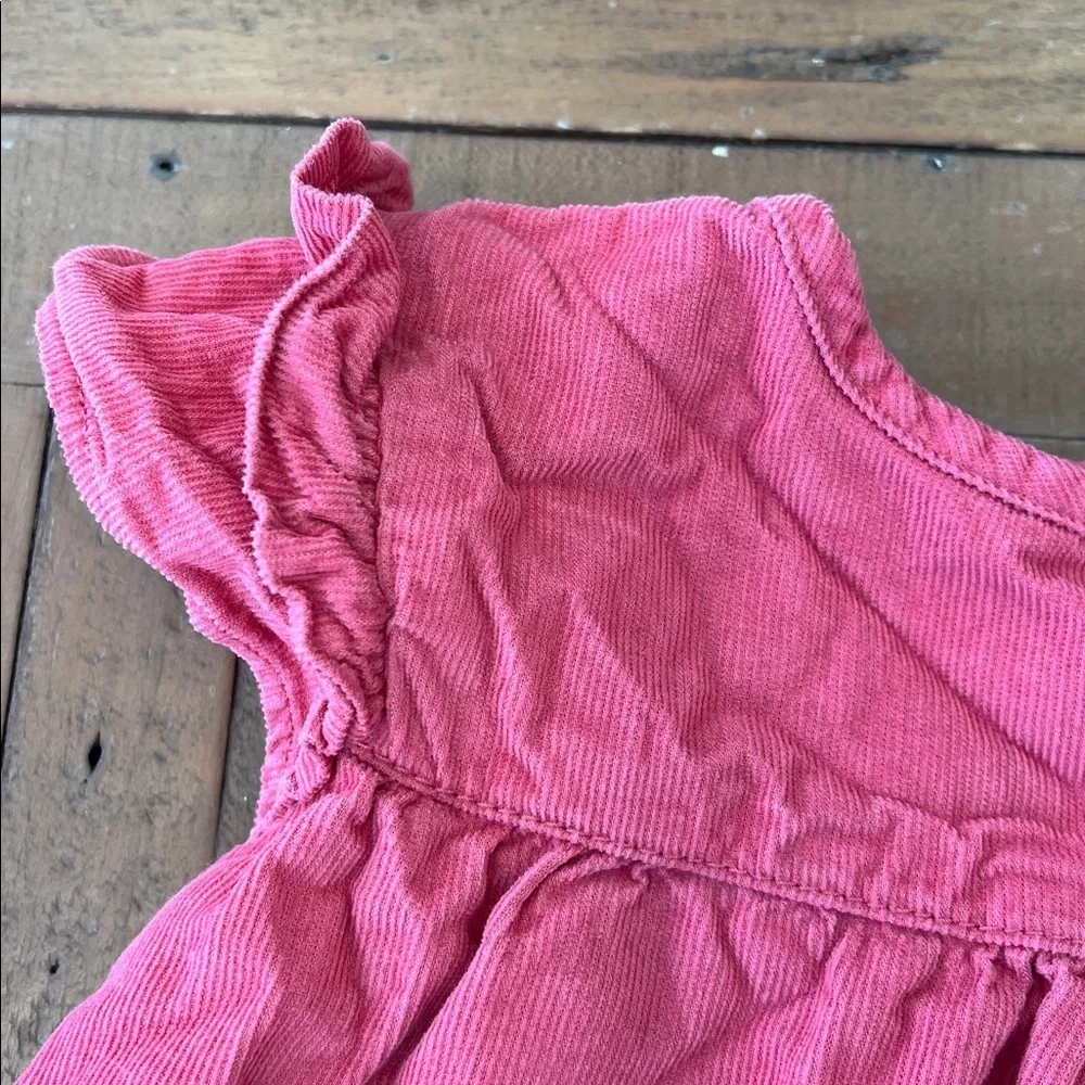 Mini Boden pink corduroy Ruffle dress 5-6 years